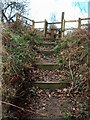 Steps up to stile on Roman Ridge