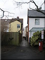 Passageway to Highland Terrace from the small park behind "The Grave Diggers"