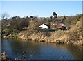 Housing backing on to the canal footpath