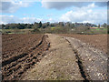 Footpath across a ploughed field near Castleton