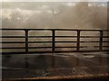 Breaking wave at Dawlish station