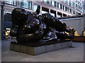 Sculpture of a fallen woman, Exchange Square