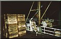 Fish boxes awaiting loading at Clash harbour