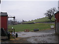 Farm buildings beside the A458