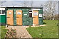 SU3019 : Booking office and amenity hut, Headlands Farm coarse fishery, West Wellow by Peter Facey