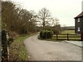 A bridleway and road to Peakes Farm