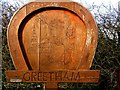 Greetham village sign, designed by a local schoolgirl