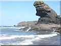 Rock on Llangranog beach