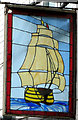 Stained glass pub sign, The Victory