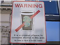 No alcohol consumption sign in Perth City Centre