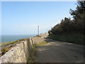 Narrow road along the northern flanks of Mynydd Eilian