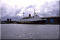 SJ3190 : East Float, Wallasey Docks + historic turbine steamer by Chris Allen