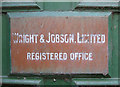 Office name-plate at a disused mill