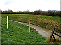 Flood height markers on the bank of the Leven