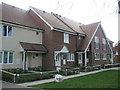 Snowball outside new homes in Grange Road