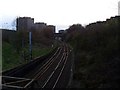 Railway lines approach Dalmuir Station