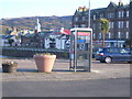 Campbeltown telephone kiosk and shops