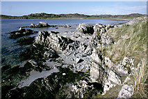 NR3591 : Shoreline of Tràigh nam Bàrc near high tide by Julian Paren