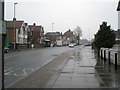 A wet and windy London Road in April 2008