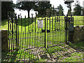 NT6725 : Entrance gates to Nisbet churchyard by Walter Baxter