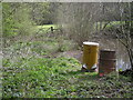 Pheasant feeders in the woods