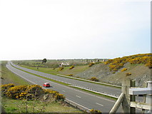  : View north across the A55 near Mona by Eric Jones