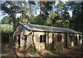 Derelict building in Twemlows Big Wood: close up