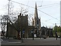 Sheffield: tram wires and cathedral