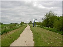SE6029 : Sculpture on the footpath along the Selby Canal by Steve  Fareham
