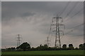SO7423 : Powerlines near Kent's Green by Roger Davies