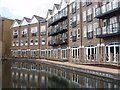 Flats by canal basin at Brentford