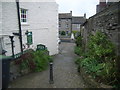 Castle Keep Tea Rooms and alley way back to town centre