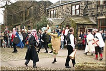 SD9828 : Heptonstall Pace Egg Play, Weavers Square by Phil Champion