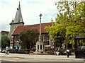 All Saints church and war memorial