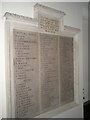 War memorial within chancel at St Peter