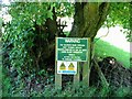 Sign warning of army training ground