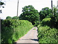 Looking SE along lane in the direction of Boyington Court