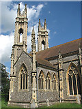 TG1222 : The church of St Michael & All Angels - the two west towers by Evelyn Simak