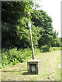 Leaning  lamppost at Flansham