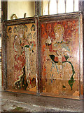 TF9434 : St Mary's church - C15 rood screen detail by Evelyn Simak