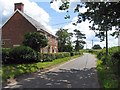 TM1698 : Road past All Saints, Wreningham, Norfolk by John Salmon