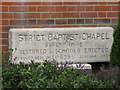 Inscribed stone on Old Bexley Baptist Chapel