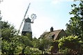 Impington Windmill and cottage in summer