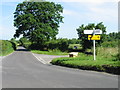 Road junction on a lane to the NE of Hullavington