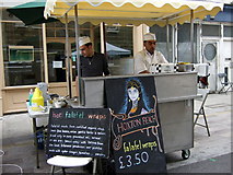 TQ3282 : Whitecross Street market, falafel stand by Natasha Ceridwen de Chroustchoff