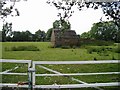 Small farm building in field at Old Hawkinge