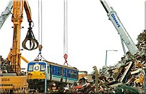 J3676 : Train scrapping, Belfast by Albert Bridge