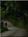 Country post box at junction of lanes near Manorafon, Penbryn