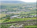 View downslope to the village of Talysarn