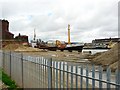 Sand heaps at Bramley Moore Dock